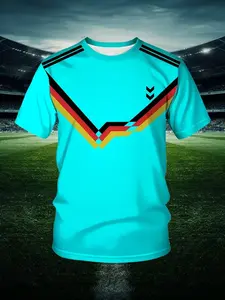 Men's Football Jersey T-Shirt, Breathable Round Neck, Ideal for Sports, Casual, Outdoor Activities, Summer Style, Football Shirts