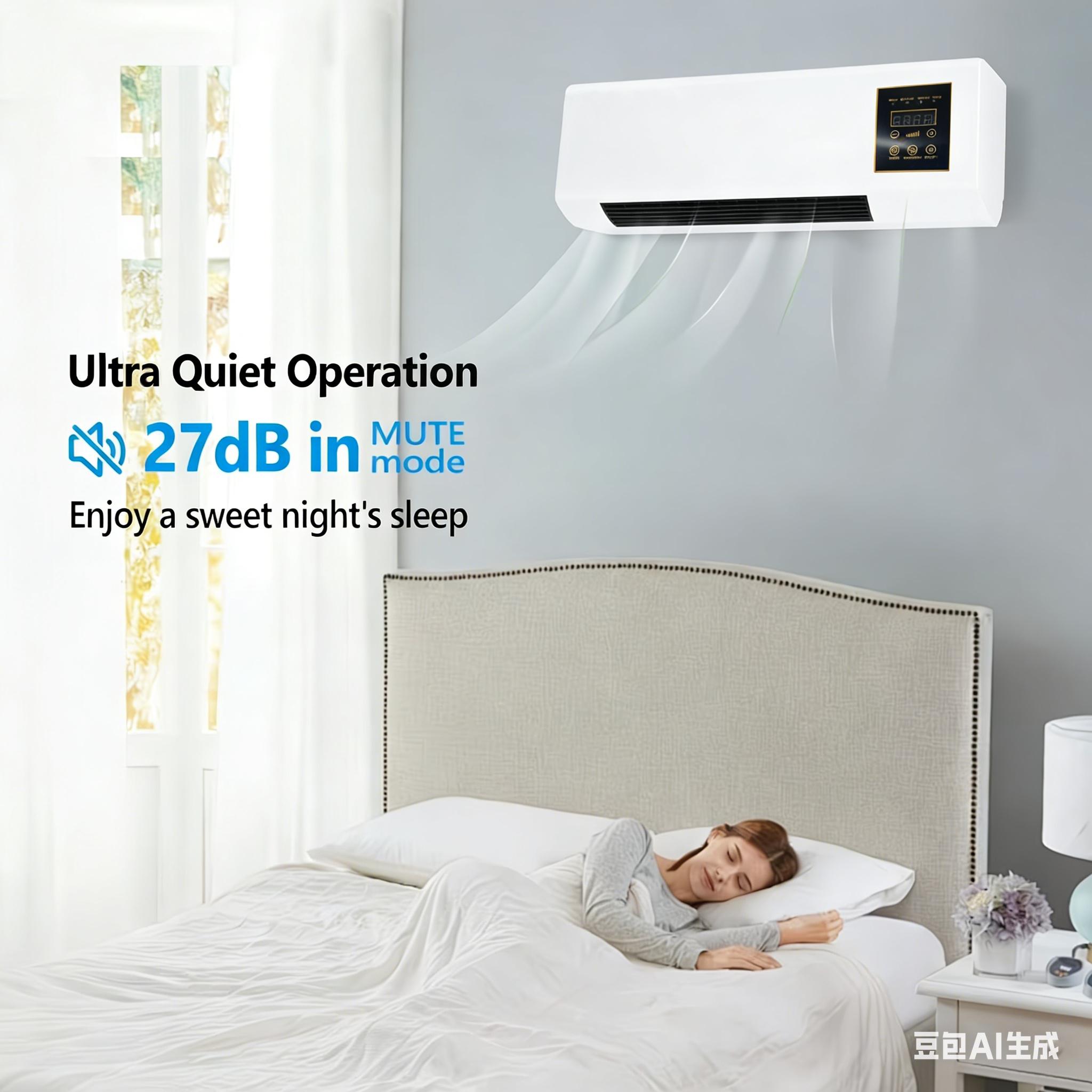 1400W Dual Mode Wall Mounted Air Conditioner Summer Gentle Natural Wind Winter Fast Warm Heating For Bedroom Office Living Room