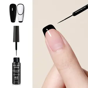 GLOZ Professional Nail Art Liner Gel Polish, Long-Lasting & Low Odor Gel Nail Polish with Precision Brush Tip for Nail Lines, Patterns & French Manicures