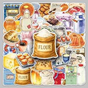 50pcs baking time cartoon creative trend small fresh stickers laptop scooter water cup stickers Sticker Packs