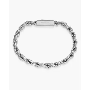 JAXXON Rope Bracelet 5mm - Silver - Waterproof - Box Clasp