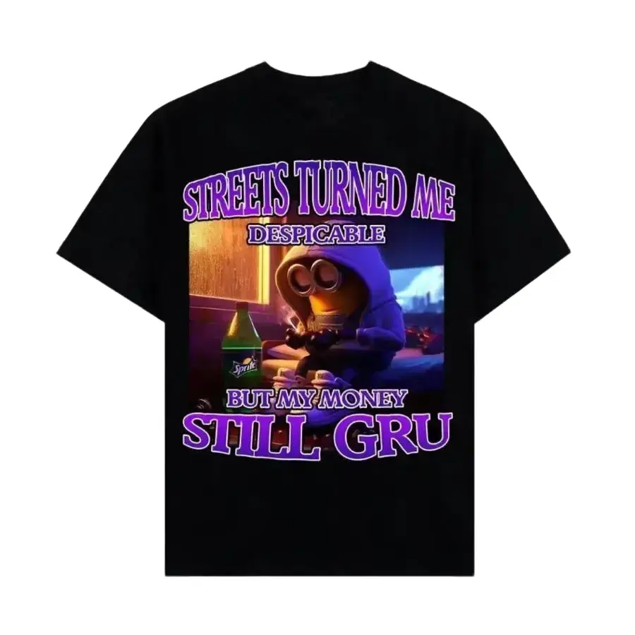 Streets Made Me Despicable But I Still Inherit My Money Humorous Minion T-Shirt Daily Wear Unisex Loose Fit Casual Tee