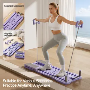 All-in-One Pilates Board I Foldable Home Ab& Core Trainer with Resistance Bands I FullBody Workout Equipment
