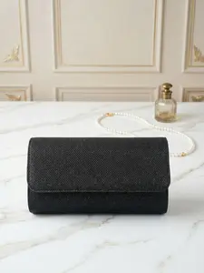 Trendy Glitter Envelope Clutch Bag, Luxury Evening Handbag for Prom, Wedding & Formal Occasions, Elegant Plain Design