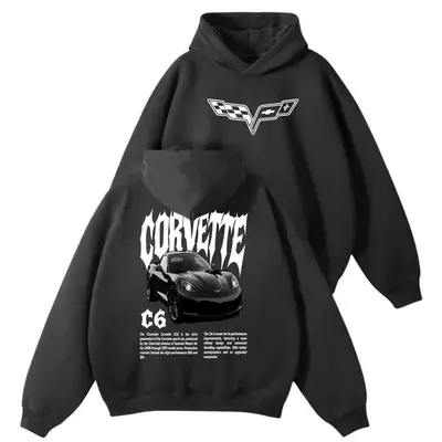 Chevy C4 Corvette ZR1 Unisex Hoodie – Black Automotive Hooded Sweatshirt - View #7