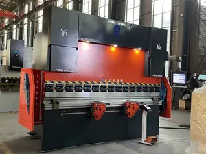 160T/3200mm orange-black bending machine is equipped with the DA58T system with 4 + 1 axes