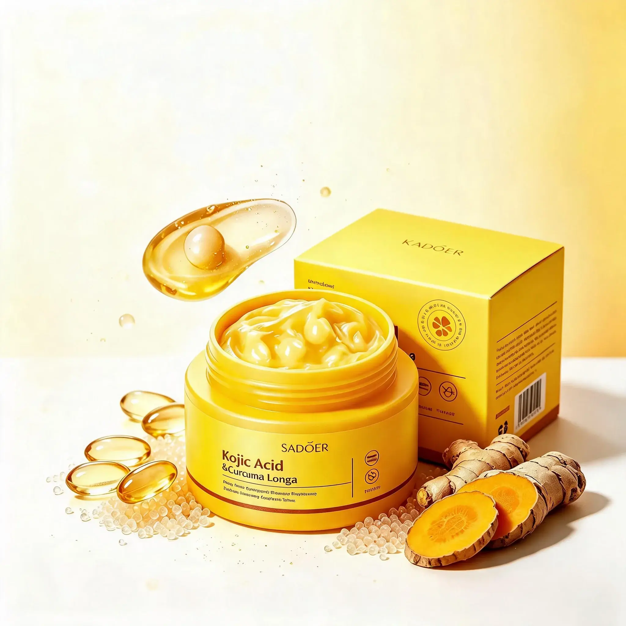 Turmeric & Kojic Acid Nourishing Face Cream - Mild Daily Moisturizing Skincare, Gentle Formula for Soft, Even Complexion, Suitable for All Skin Types, Moisture
