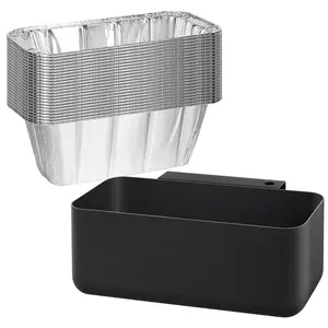 Blackstone Griddle Grease Catcher with 30Pcs Disposable Foil Liners - Aluminum Grease Collection Pan Replacement for 28" & 36" Griddles, Food-Safe, No Electricity Needed, Easy Cleanup, Easyclean Surface father gift