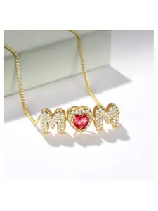 14k Heart Birthstone Pendant Set, December Birthstone Jewelry Gift, Customizable Letter Design, Perfect for Mom & Women