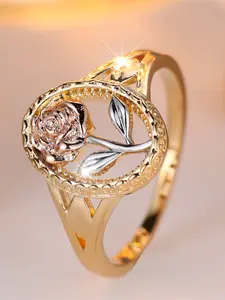 A flower ring made of pink zirconia is fashionable and simple, suitable for women to wear at travel wedding parties Artificial Zircon Ring