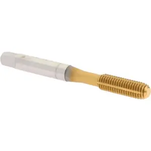 Hertel Thread Forming Tap: 1/4-28 UNF, 2B Class of Fit, Bottoming, High-Speed Steel, Titanium Nitride Coated 1" Thread Length, 2.5000" OAL, H4 K010374AS25