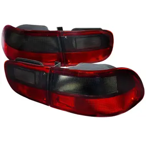 1992-1995 Honda Civic Tail Lights (Chrome Housing/Red Smoked Lens)