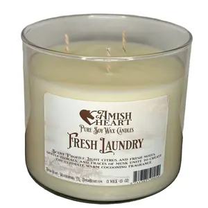 Fresh Laundry Soy Candle | Amish Heart | Clean Linen Scent