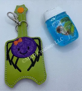 Purple Spider Key chain hand sanitizer holder w/o 1 oz. hand sanitizer | key chain hand sanitizer not included | Fall | Halloween