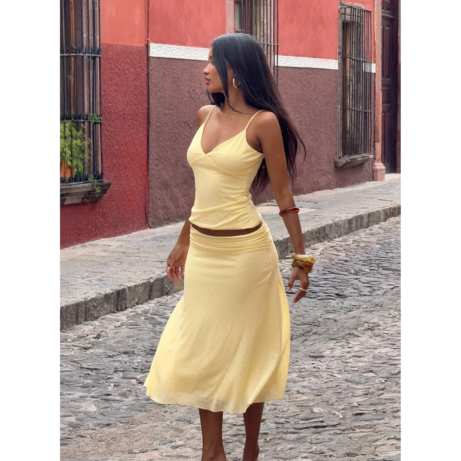 Zylen Cami Set Yellow