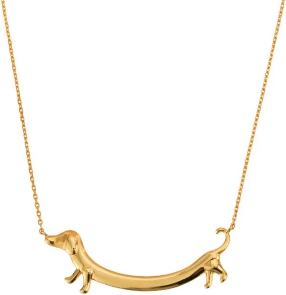 Weiner Dog Pendant Necklace for Women, Cute Stainless Steel Jewelry with Adorable Charm, Personal Gift Ideas for Female Dog Lovers, Cute Charms, Dachshund Necklace, Animal, Casual, Lobster Clasp, Polished, Silver, Animal Charm, Chain Jewelry Necklaces