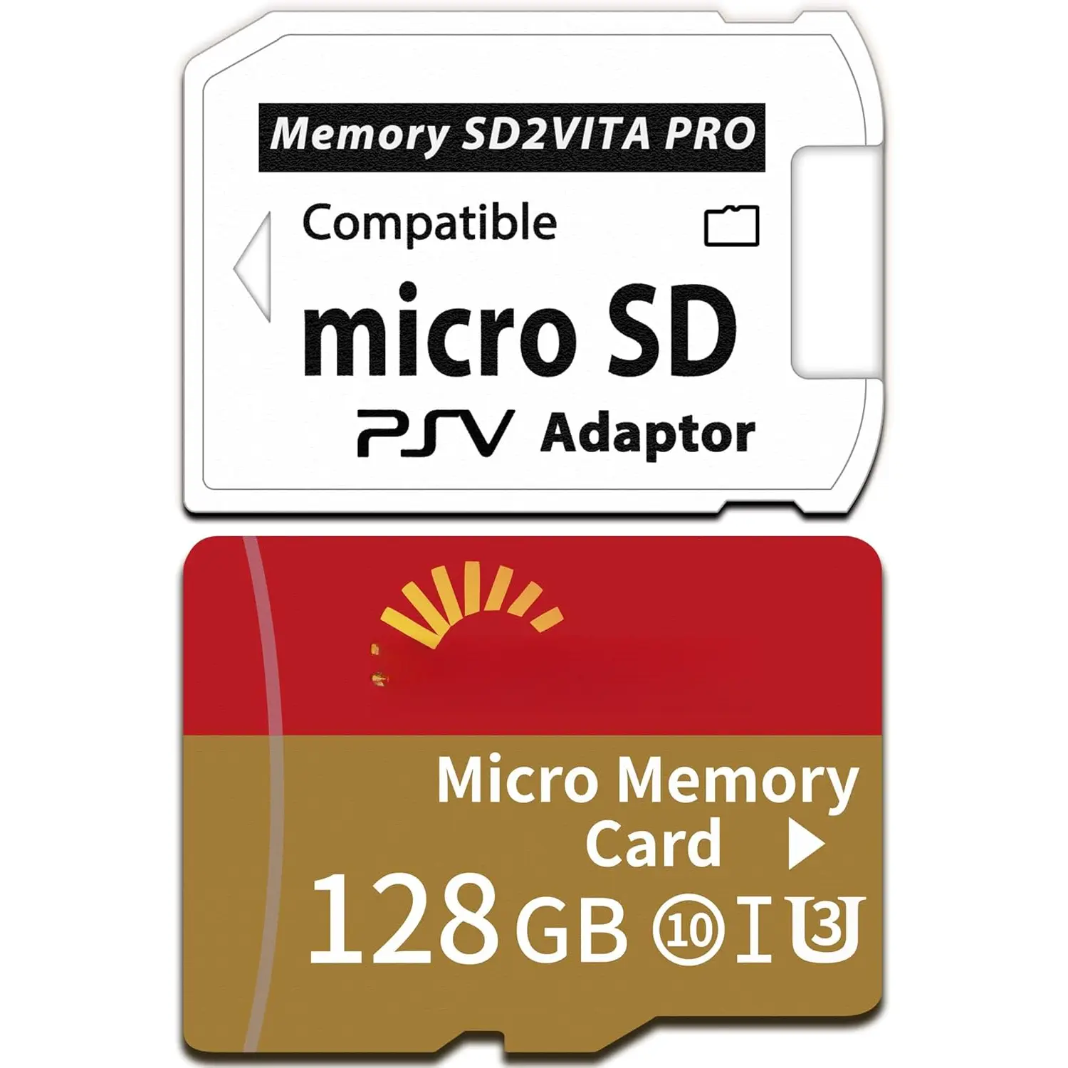SD2Vita 6.0 PS Vita Memory Card Adapter with 128GB High-Speed microSDXC UHS-I Flash Card for PSV 1000/2000, PSTV FW 3.60 HENkaku Enso System, Compatible with Gaming Devices, Cameras, Tablets, Laptops, Computers