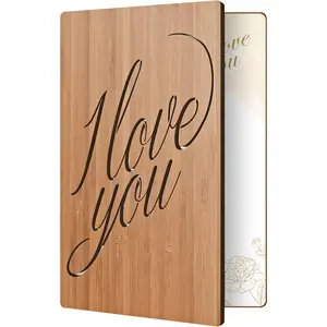 Heartspace Handmade Bamboo Love Cards - Elegant Love Cards for Her, Wife, and Adults, Perfect Valentine’s Gifts