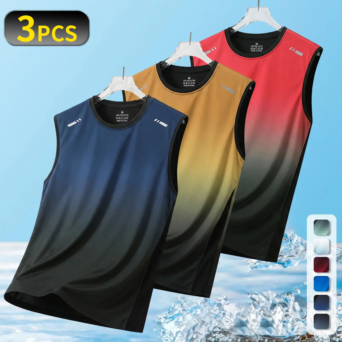 MISTERX Selection Men's Gradient Fitness Workout Vest, Lightweight Quick-Dry Tank for Gym Training and Running
