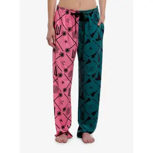 Wicked Elphaba & Glinda Pajama Pants - Split Design Lounge Bottoms with Pockets - Broadway Musical Gift