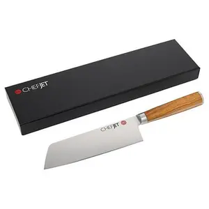 Chef Jet Jet Tila 7" Laser-Etched Full Tang Chef Deba Knife in Gift Box