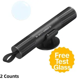 2 Counts Upgraded Car Safety Hammer, Compact Hidden-Tip Glass Breaker, Seatbelt Cutter, Works Underwater, Essential Vehicle Emergency Tool