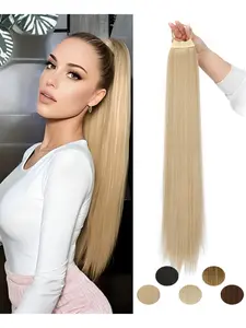 Women's Long Straight Hair Wig Tail, 28 Inch Synthetic Fiber, Daily Use Braids DIY Braided Design, Available in and Multiple Colors
