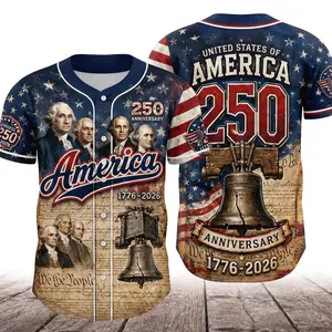 Personalized America 250 Jersey,4th of July Baseball Shirt,USA Patriotic Jersey,Custom Name Number Independence Day Outfit BSB87