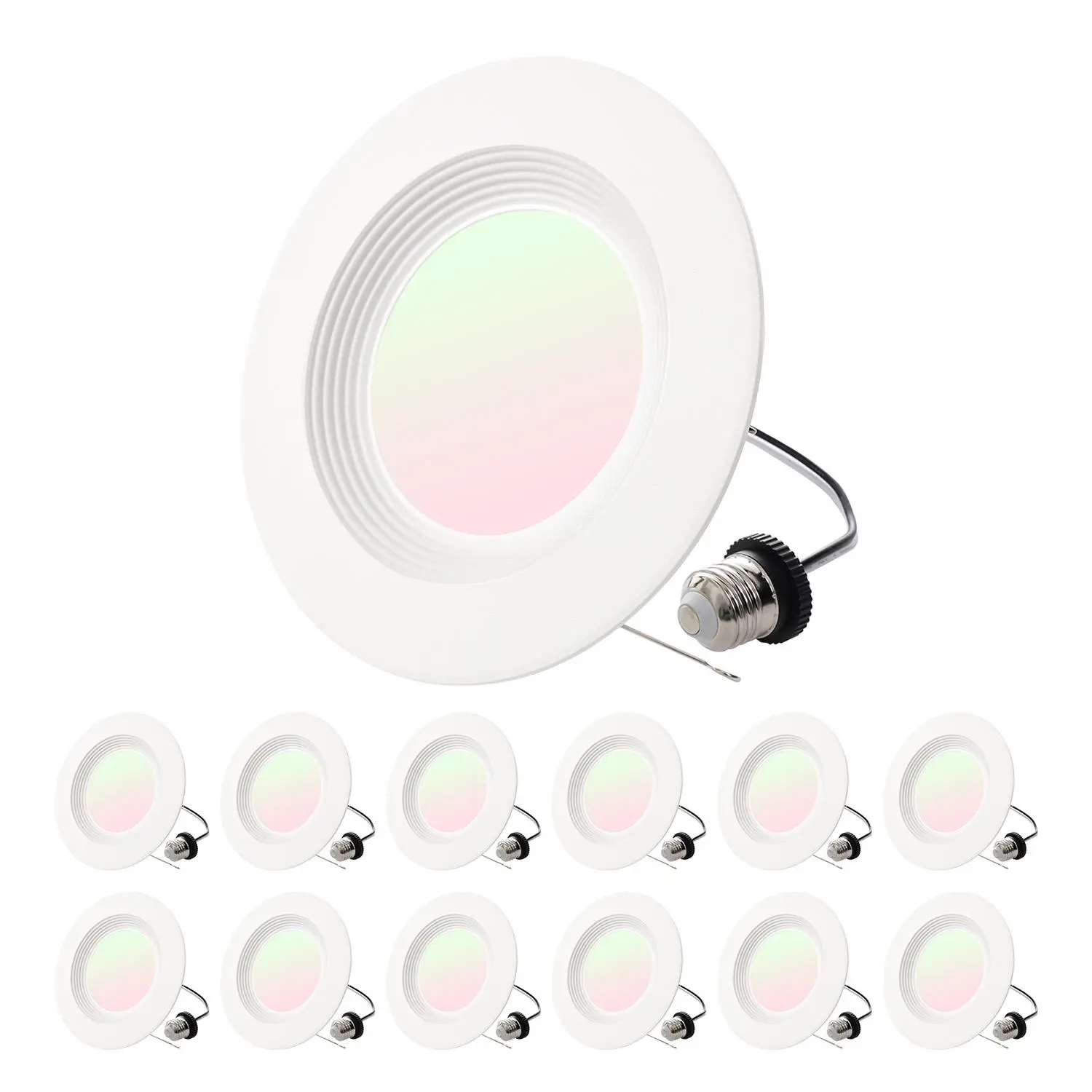 【DealsForYouDays】VEVOR 12 Pack LED Recessed Lighting, 5/6 Inch, Retrofit Can Lights, 1050 LM 13W 120V, Selectable 5CCT 2700K/3000K/3500K/4000K/5000K, 10% to 100% Dimmable, Compatible with E26 Base and TP24 Connector