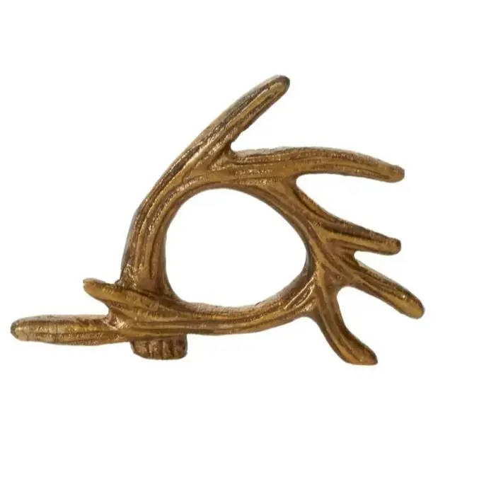 Eric + Eloise Bronzed Aluminum Elk Antler Napkin Rings - Set of 6