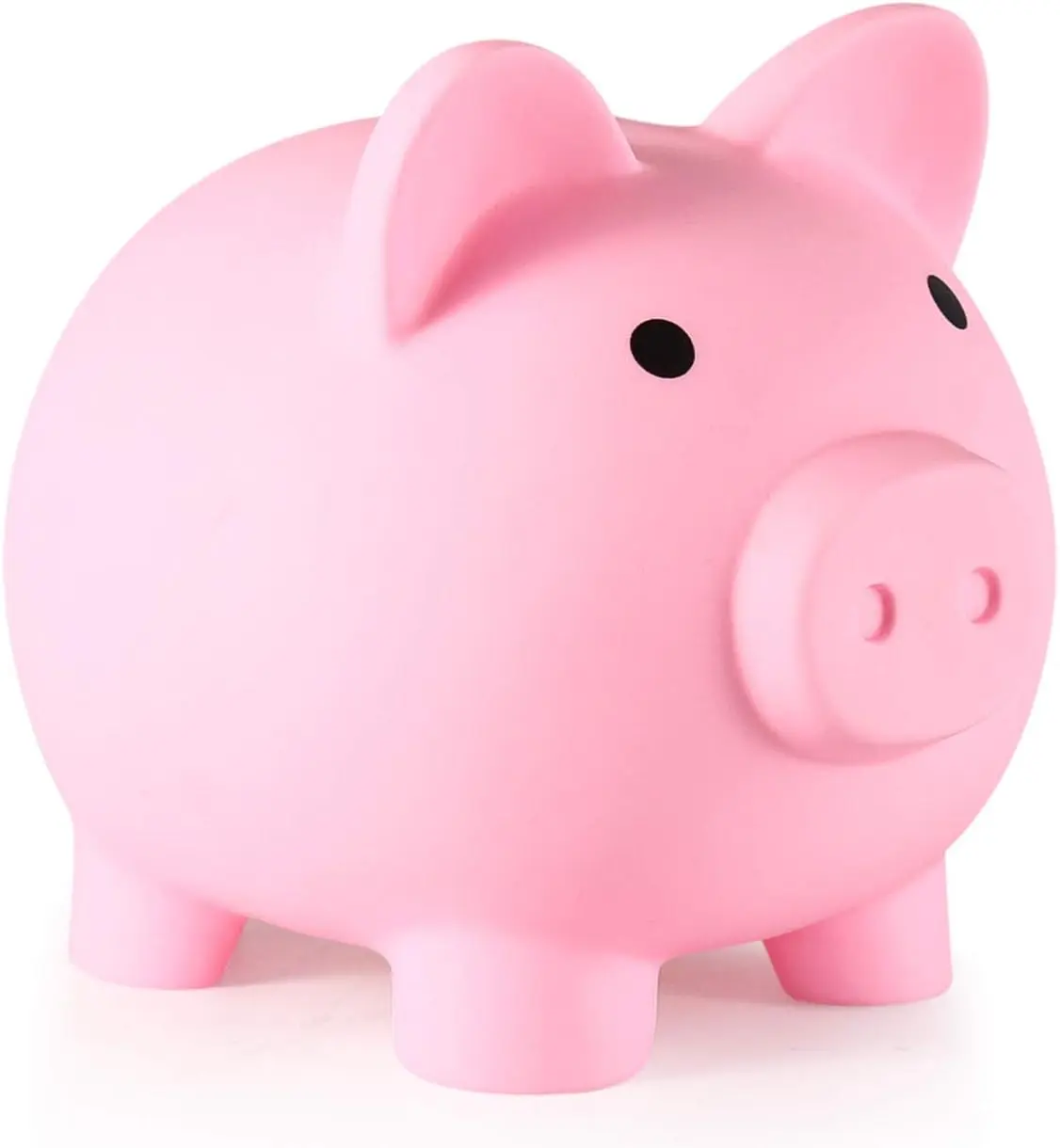Unbreakable Plastic Piggy Bank - Medium-Size Coin Bank, Decor Piece, Practical Gift for Kids (Girls, Boys) for Birthday, Christmas (Pink)