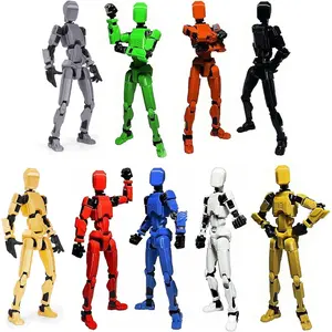 9PCS Assembly Completed T-13 Action Figure 3D Printed Multi-Jointed Movable,Lucky 13 Action Figures,Multi-Articular Dummy 13 Action Figures,Desktop Decorations,Creative Gifts (9 Colors)