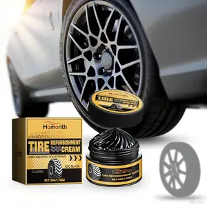 Tire Restorer Gel - 2.5oz Tire Shine & Cleaner Kit with Applicator Sponge - Waterproof Dust Repellent for Car Truck SUV Wheels - Quick Easy Application for Lasting Protection