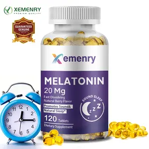 Xemenry - Melatonin 20 mg - Microcrystalline Cellulose, Natural Berry Flavor, Dextrose, Mannitol, Sucralose Fall asleep faster, sleep longer, natural sleep aid
