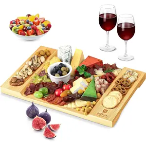 Charcuterie and Cheese Board - Large  Cheese Board - Serving Tray Platter - House Warming Gifts  , Gifts for Dad Fathers Day Dad Gifts from Daughter Son Wife - 15.5"x10"