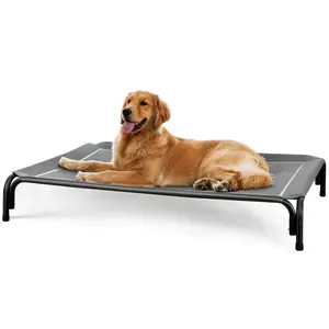 Elevated Dog Bed for Large Dogs,Cooling Pet Cot with Breathable Mesh & Durable Frame,Easy to Clean Raised Pet Ded for Indoor & Outdoor Color:(Black)