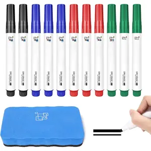 Low Odor Dry Erase Markers Chisel Tip, Whiteboard Markers Set 12 Count with 1  Eraser