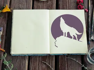 Howling Wolf Moon Stencil - Art and Wall Stencil