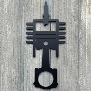 Piston and cylinder Metal Sign Cutout - Classic Piston and Cylinder Design Metal Sign - Perfect for Mechanics and Car Enthusiasts