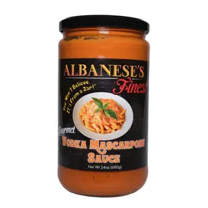 Albanese's Finest Vodka Mascarpone Sauce 24 Months Jar with Fresh Ingredients, No Added Sugar, Perfect for Pasta, Shrimp/Scallops & More, chicken parmesan Flavor Dip Cheese