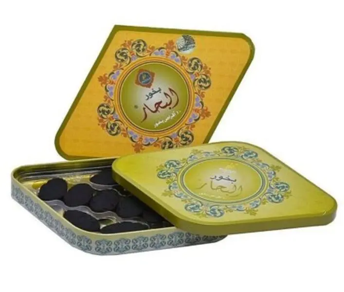 Khadlaj Oudh Bakhoor Incense Al Bahaar 55g - Rose Sandalwood Oud Scented Incense in Decorative Tin Box