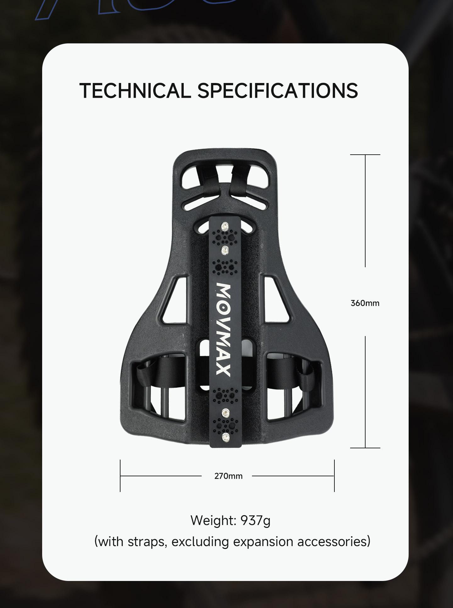 Movmax Backpack Mount with Telescopic Rod Kit for Insta 360 X5/DJI Osmo 360 Camera