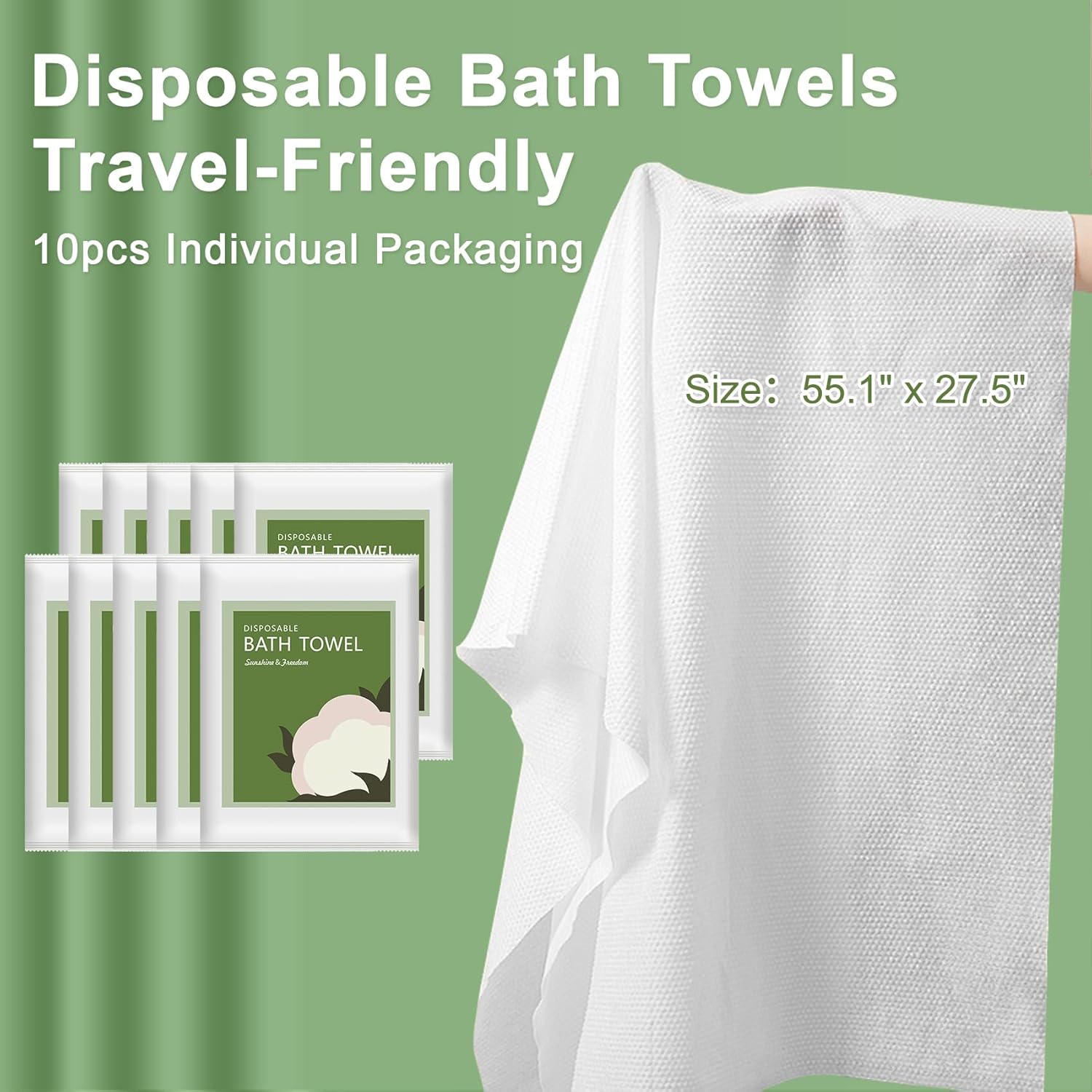 10 Pieces Of Disposable Bath Towel Are Thickened And Enlarged, Independently Packed For Business Trips, Resort Hotel Supplies, Bathroom And Bath Supplies, Size 70*140cm