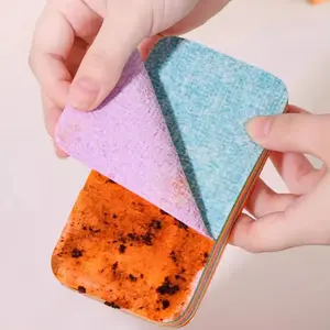 Peelable Layer Cleaning Sponges 12-Ply Reusable Microfiber Dish Towels Highly Absorbent Scrub Rags for Kitchen Multi-Use Sponges