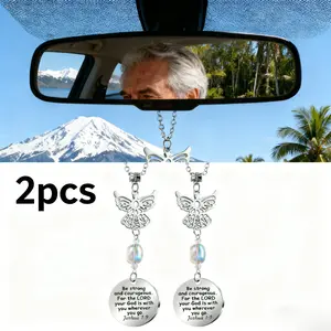 2 Pack Guardian Angel for Car Charm - Christian Car Bible Accessories, Must-Have Rear View Mirror Religious Gifts for Women & New Drivers, Viral Faith Protection Auto Decor, Spiritual Vehicle Charm with Blessing, Trendy Christian Auto Accessory to Guard E