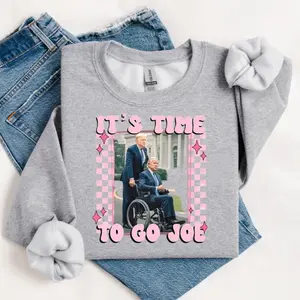 It's Time To Go Joe Funny Holiday Sweater - Womenswear Crewneck Sweatshirts Hoodie Comfort