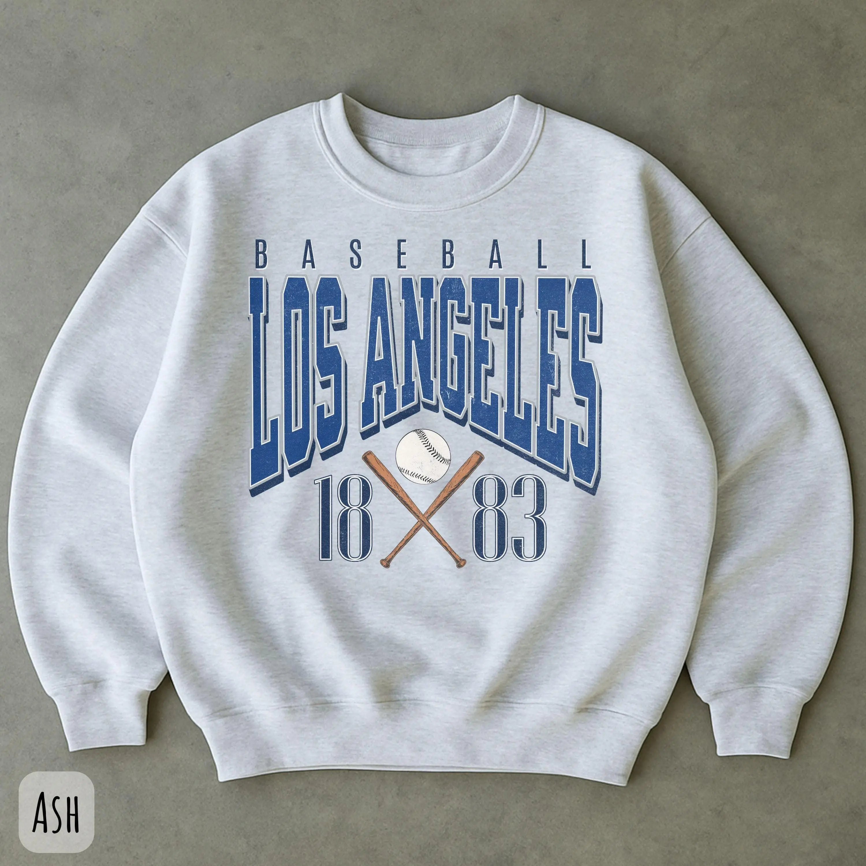 [Sale Up To 50%] Vintage Los Angeles Baseball Sweatshirt or T-Shirt, Retro LA Sports Fan Gift, Stadium Outfit