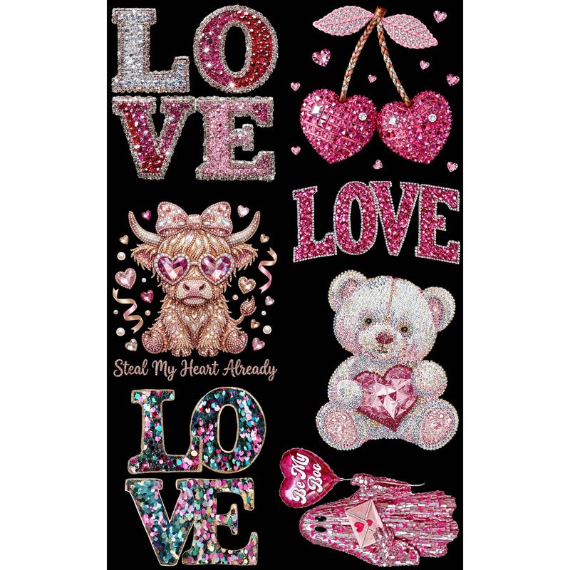 LOVE (FAUX RHINESTONE) PREMADE GANGSHEET - 22X36 DTF TRANSFERS - DIRECT TO FILM