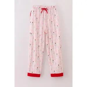 Red nutcracker print women pajamas pants