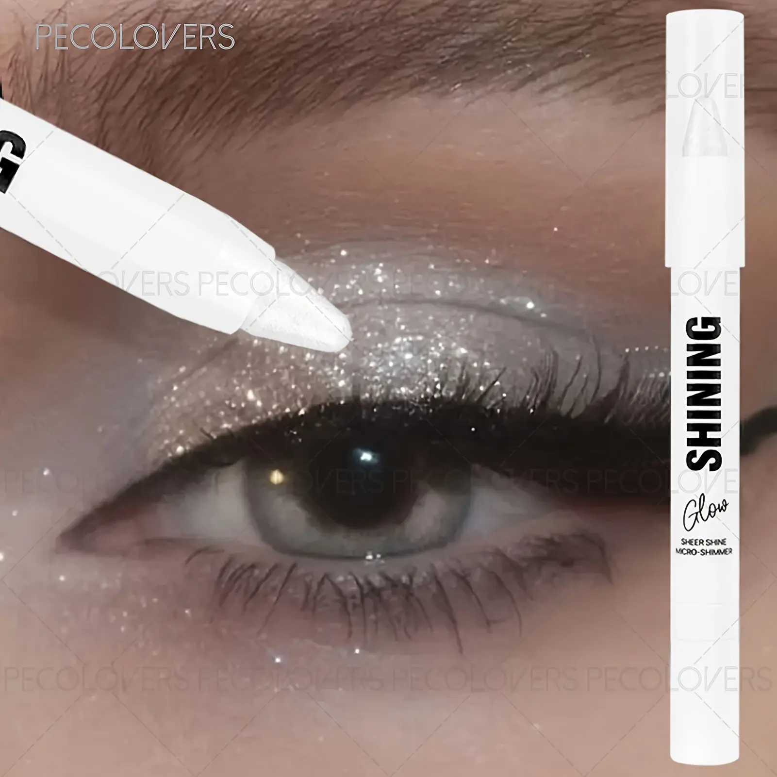 1 Pcs Waterproof Eyeshadow, White Pearlescent Pen Highlight Stick, Smoky Eyeshadow Makeup Look, Pearlescrent Matte Eye Shadow Finish